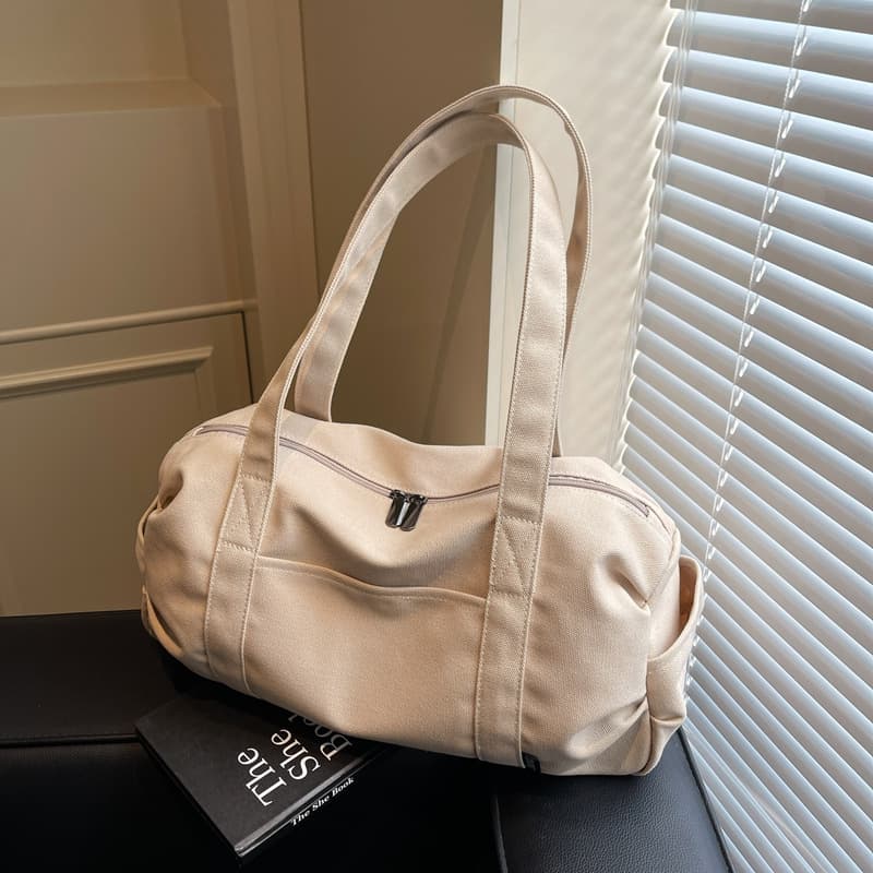 Spring and Autumn New Trendy Japanese Literary Cotton Canvas Handbag Shoulder Bag Boston Bag Casual Bag Travel Bag