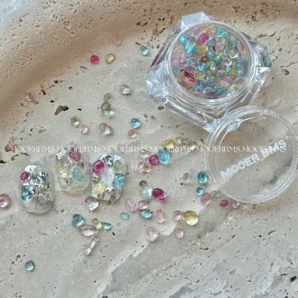 Mooerbms Colorful Candy Bubble Beads 1-4mm Mixed Raw Stone Nail Art Jewelry Material