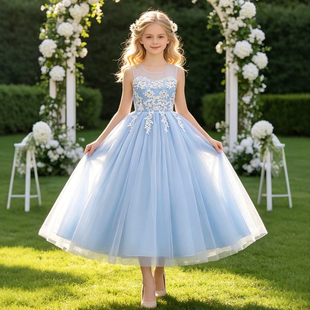 Youth Choir Performance Dress for Teens, Girls' Tutu Dress, Formal Gown for Middle School Choir