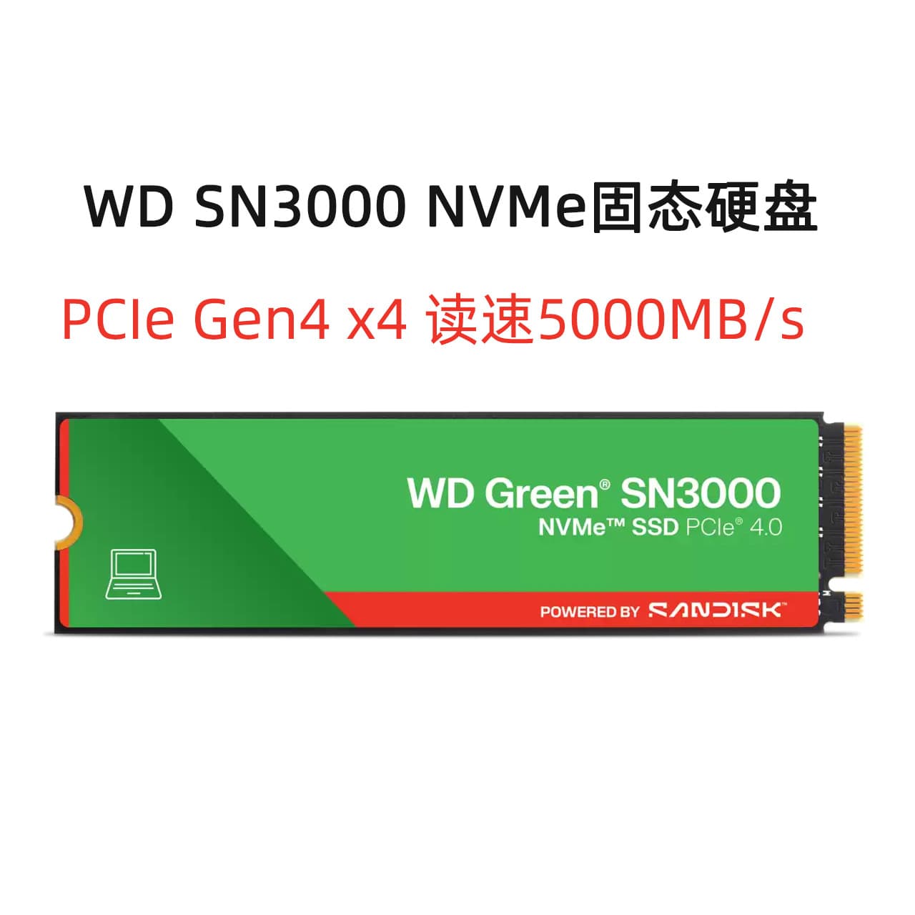 SanDisk Green Disk SN3000 1T/2T M.2 NVMe PCIe4 SSD Solid State Drive WDS500G4G0E