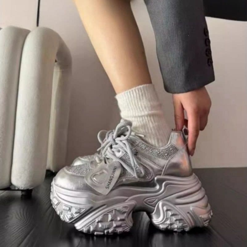 Thick Sole TikTok Viral Dad Sneakers Women 2026 New Versatile Height Increasing Sports Shoes for Petite