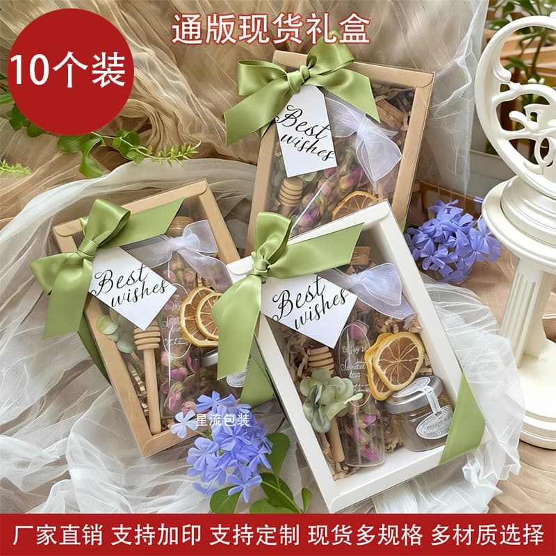Transparent Pvc Windowed Hairpin Drawer Packaging Box, Socks, Soap, Rectangular Kraft Paper Doll Gift Box