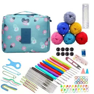 Cross-Border Crochet Kit 93-Piece Beginner Crochet Set with Crochet Hooks, Accessories and Yarn Full Material Pack