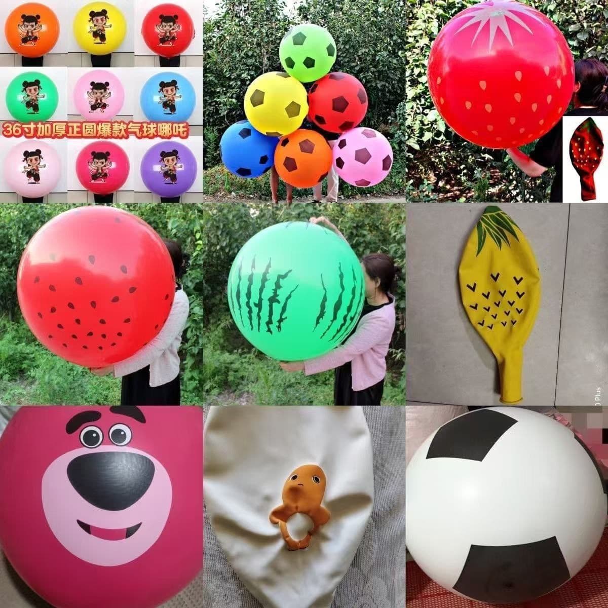 36-inch super large round pineapple watermelon strawberry football balloon sold in Park Street Children's Day birthday toy super thick