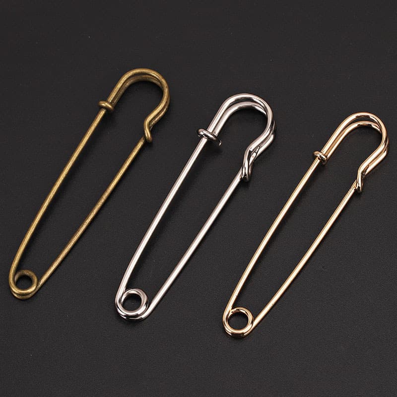 Multi-specification retro pins simple pins coat sweater pin safety buckle brooch large mouth pin paper clip large size