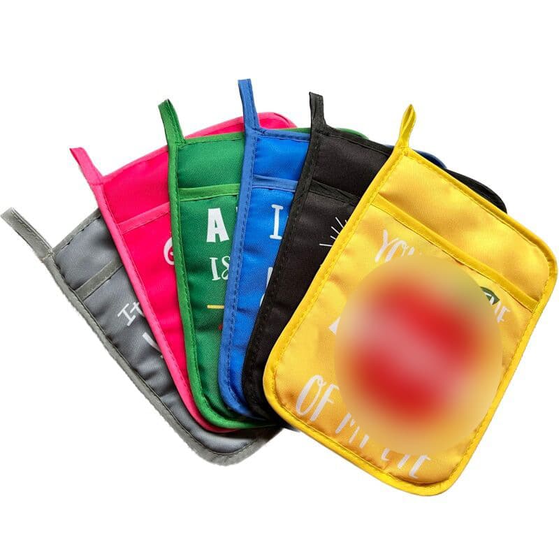 Clear Digital Heat Resistant Large Pocket Pad Kitchen Microwave Baking Extended Square Gloves Oven Anti-scalding Pad