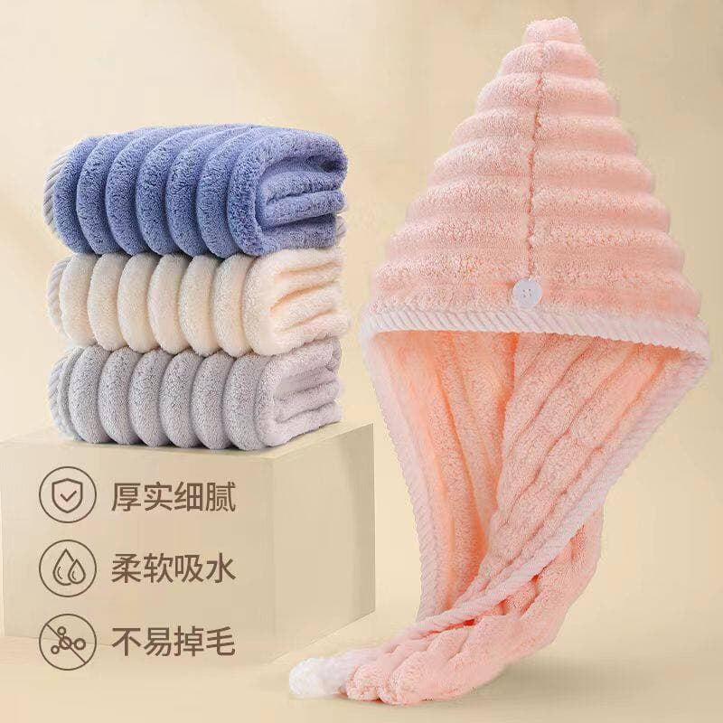 New Thickened Quick-Dry Hair Towel, Factory Direct, Super Absorbent Coral Fleece Towel
