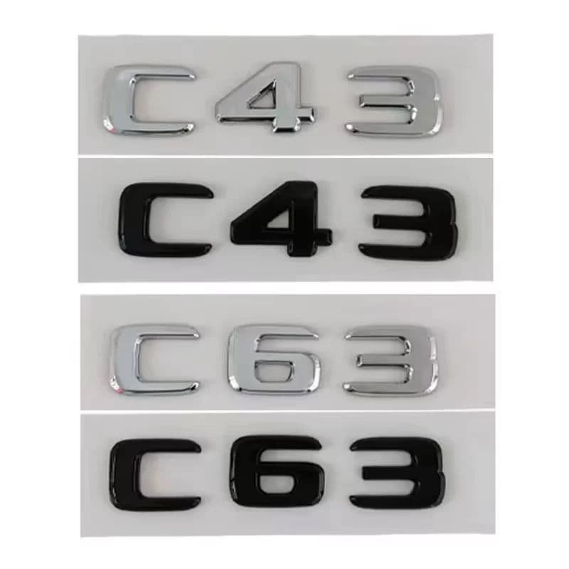 For Mercedes-Benz C-Class W204 Modified Rear Badge C43 C63 Displacement Emblem AMG Sticker