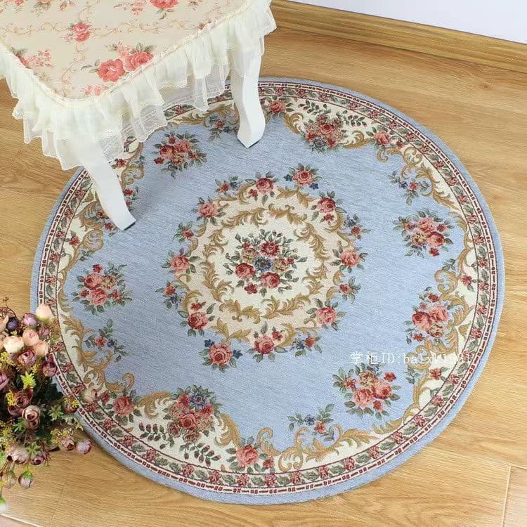 Simple Nordic Round Carpet European Round Rug Bedroom Rug Hanging Basket Floor Mat Round Chair Pad for Rocking Chair