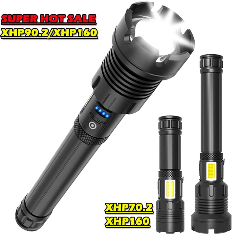High-Intensity LED Flashlight Outdoor Camping Emergency Charging Torch Aluminum Alloy Body Powerful Light Source Rechargeable 30W Power