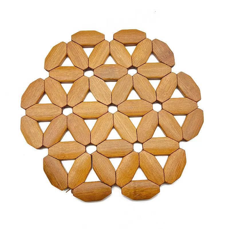 Bamboo Heat Insulation Mat Household Coaster Heat Insulation Pad Dining Table Dish Mat Heat Insulation Kitchen Anti-Scald High Temperature Resistant Bamboo Mat Wholesale