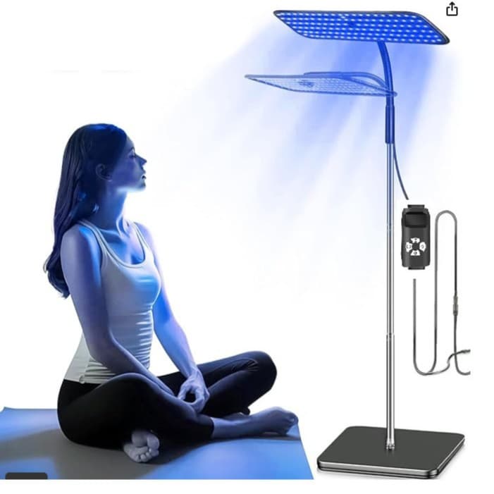 Amazon Hot-Seller 126-Bead Infrared Therapy Lamp, Adjustable Floor Stand for Home Beauty and Blue Light Tanning
