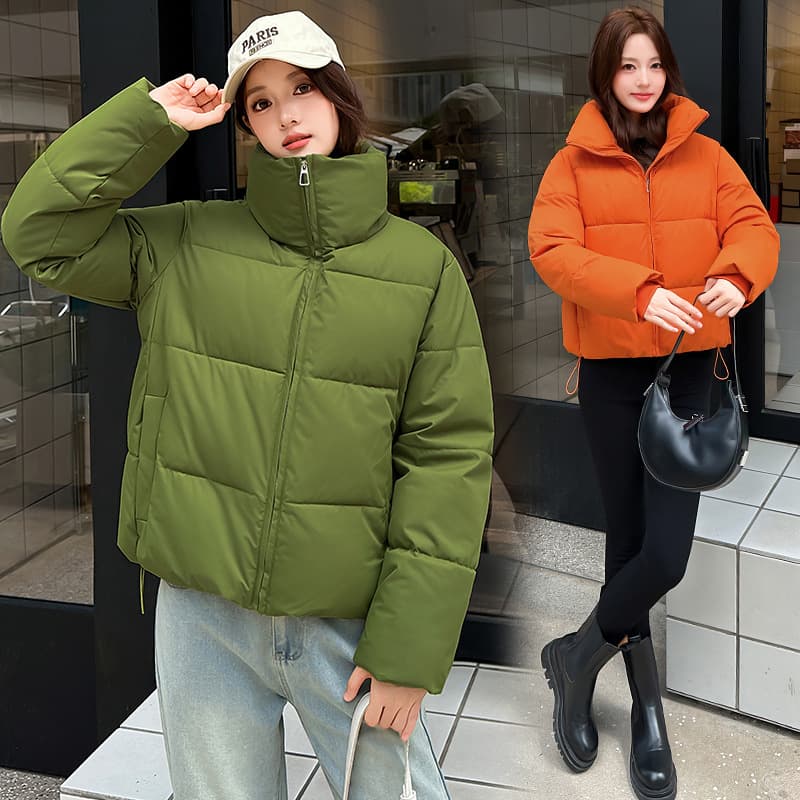 European and American sports stand collar cotton jacket autumn and winter new cotton jacket women's loose cotton jacket loose coat top