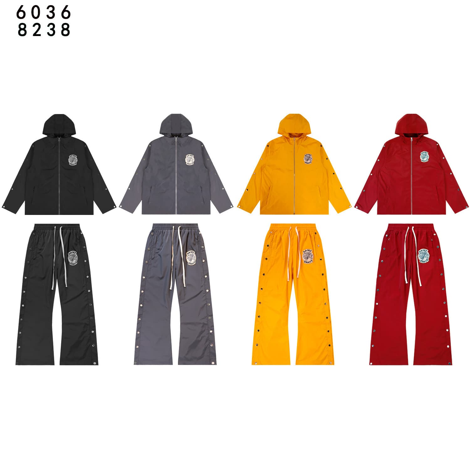 SAINT Embroidered Sporty Set Casual Windbreaker Jacket Pants Wholesale Tracksuit Men's Set
