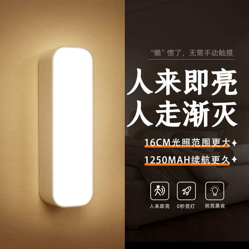 Human Sensor Night Light Smart Rechargeable Sound-Activated Light Wireless Wall Corridor Stairway Motion Sensor Light for Home