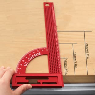Aluminum Alloy Right Angle Hole Ruler 300MM Woodworking Height Gauge Metric Right Angle Ruler Woodworking Auxiliary Tool Wood Tool