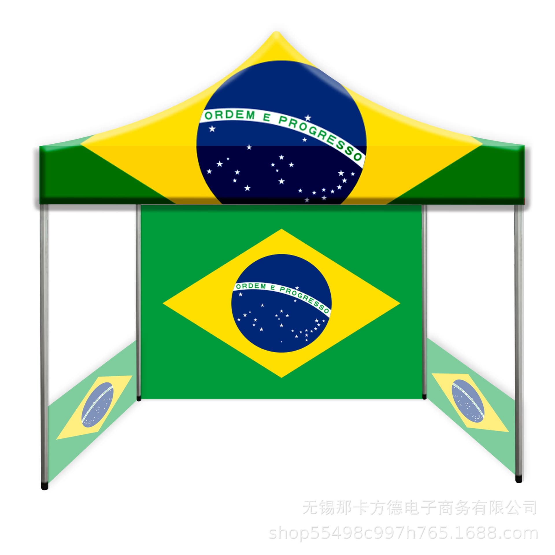 3x3M Outdoor Advertising National Tent - Four-Corner Sunshade - Includes Aluminum Alloy Frame (Top Only) - Foldable