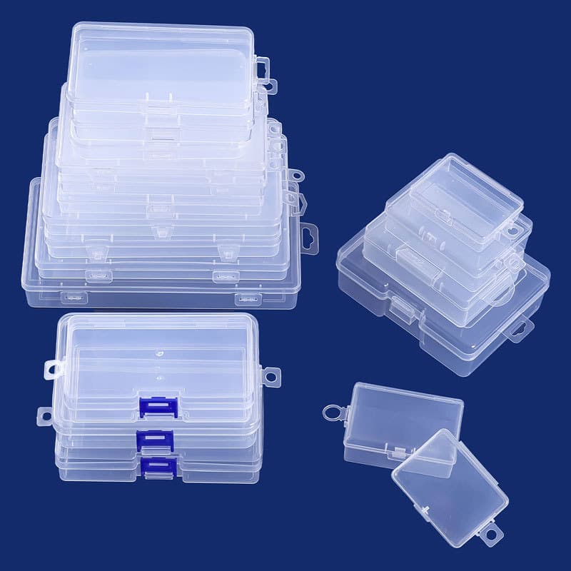 Storage box with hook, rectangular plastic pp packaging box, toys, stationery, cards, fishing gear, hardware accessories organizing box