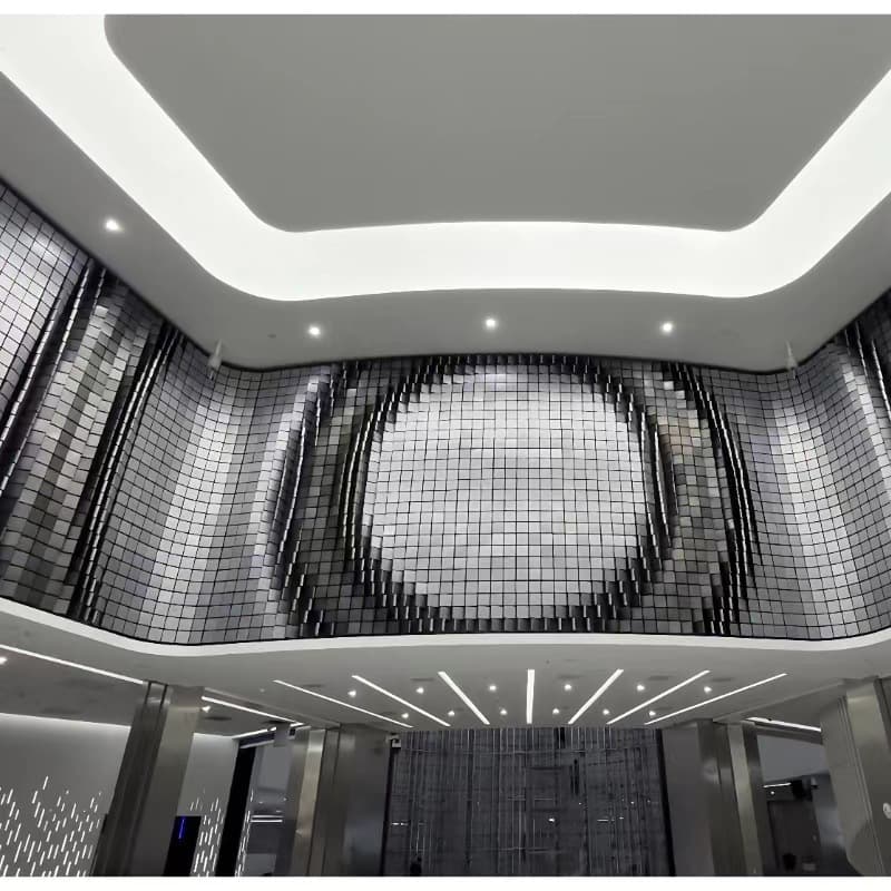 Creative wall art decoration matrix stainless steel screen modern dynamic pattern flip commercial trend