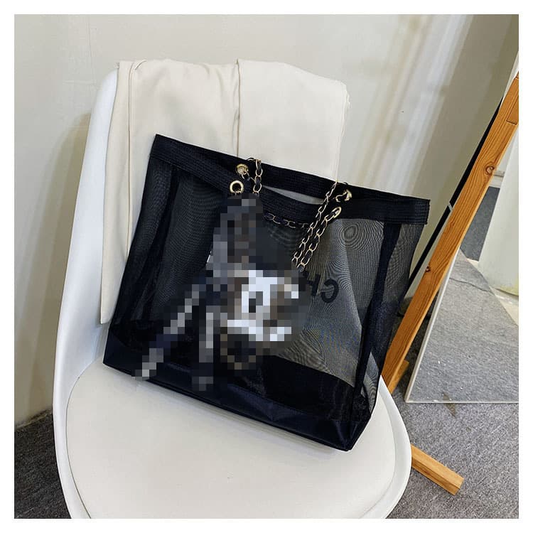Mesh Transparent Shopping Bag Women's Bag Gym Bag Beach Bag New Trendy Mom Bag Extra Large Capacity Bag