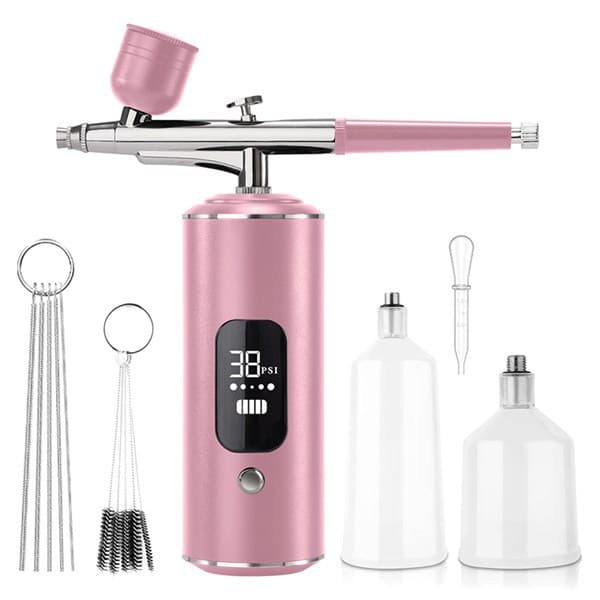 1 Set Color: Pink Material: Plastic Digital Display with Compressor Portable Airbrush Cake Decorating