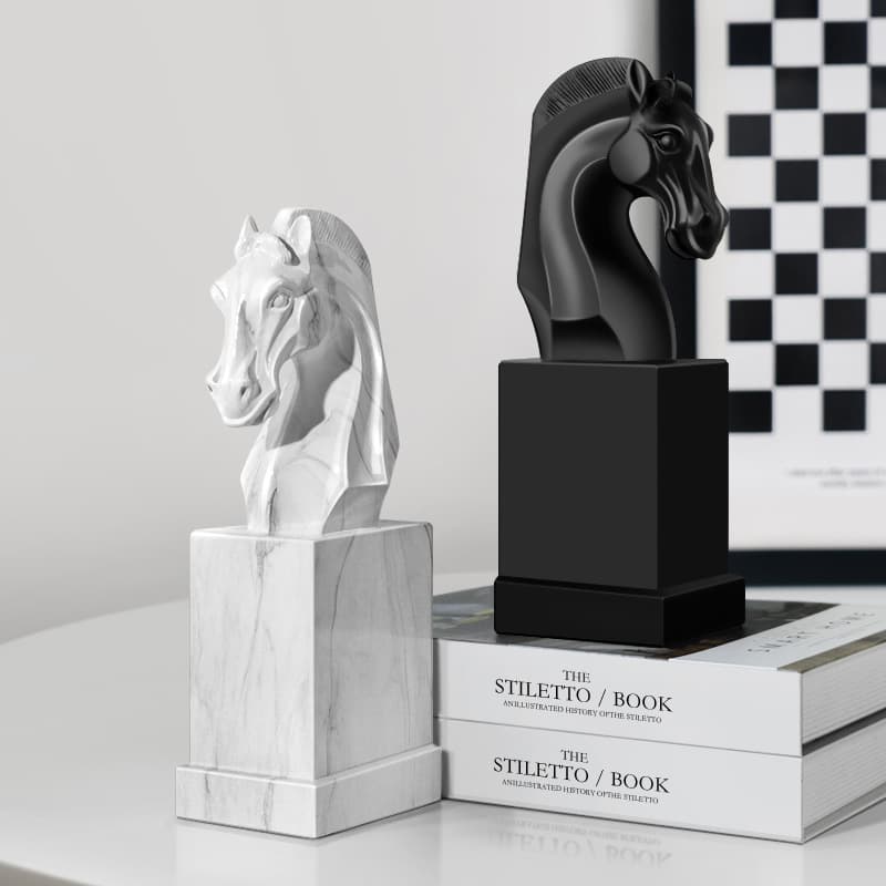 Modern Creative Bookend Ornament Home Light Luxury TV Cabinet Hallway Decor Office Desktop Horse Head Book Support