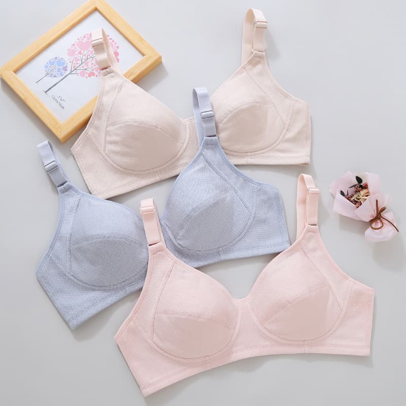 Zhangyan Mother Underwear Back Hook Wireless Padded Thin Modal Cotton Breathable Middle-Aged and Elderly Bras Comfortable Bra