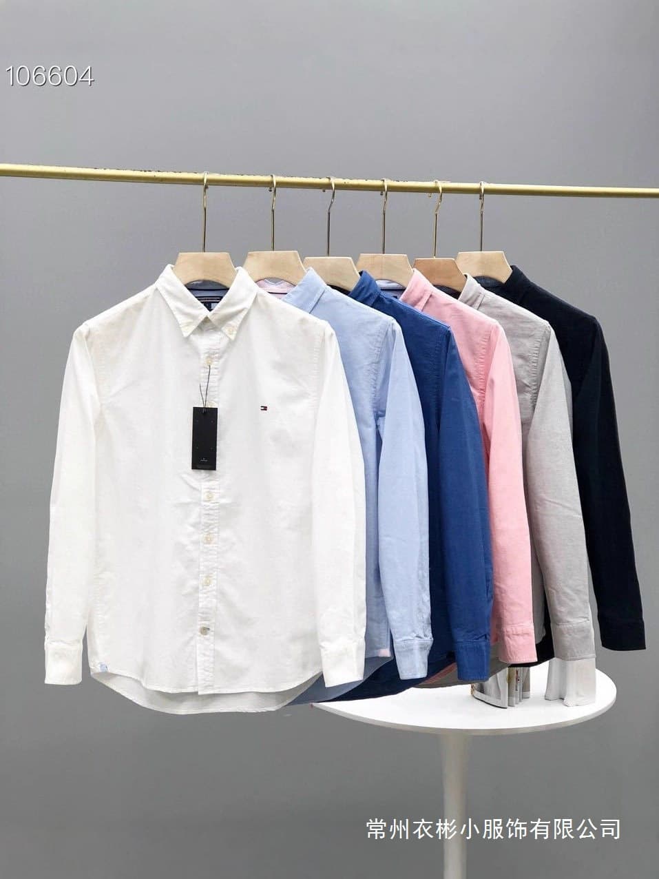 Cross-border supply 25 spring and autumn Tommy toomy men's casual long-sleeved shirt business Oxford textile wholesale