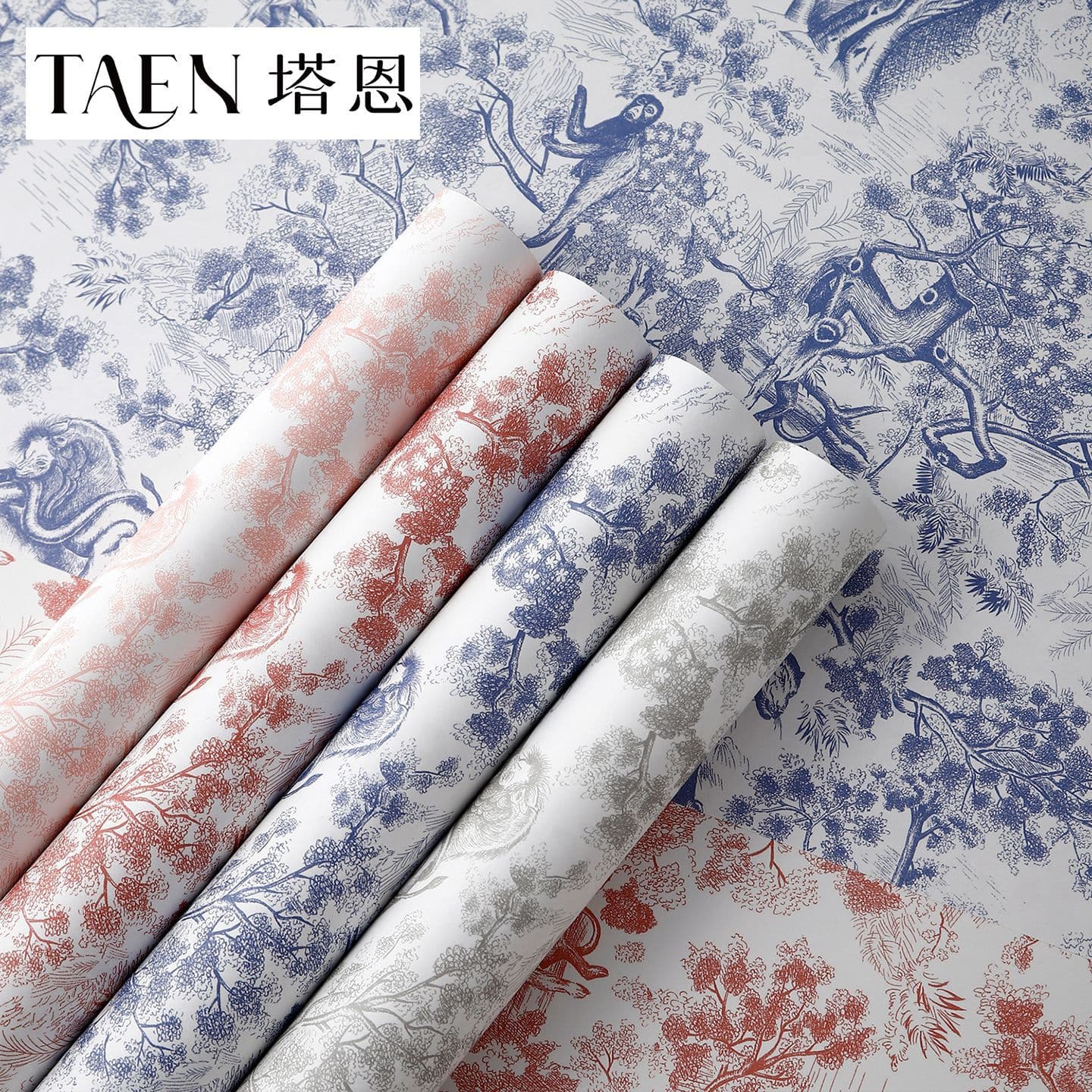 European Vintage Kraft Paper Flower Bouquet Wrapping Paper Creative Printed Floral Wrap DIY Art Paper Wholesale for Flower Shops