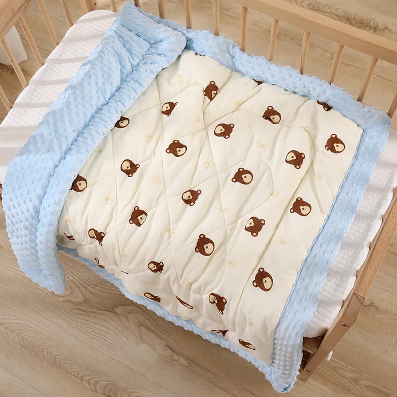 Baby Quilt Cotton Bumpy Blanket Children's Winter Quilt for Nursery, Spring/Autumn Duvet Insert