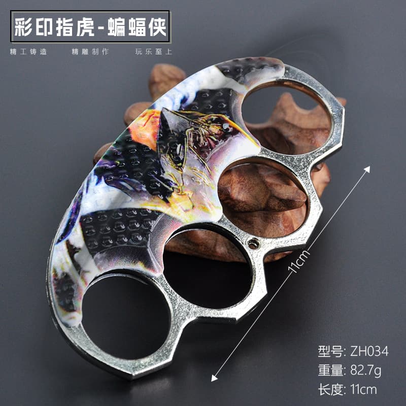 Anime Game Color Print Knuckle Duster Batman Outdoor Prop Student Toy Model Metal Alloy Craft