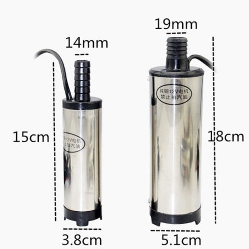51cm Diameter Small Electric Diesel Pump Universal Pure Copper Core 12V 24V 38 Submersible Oil Pump