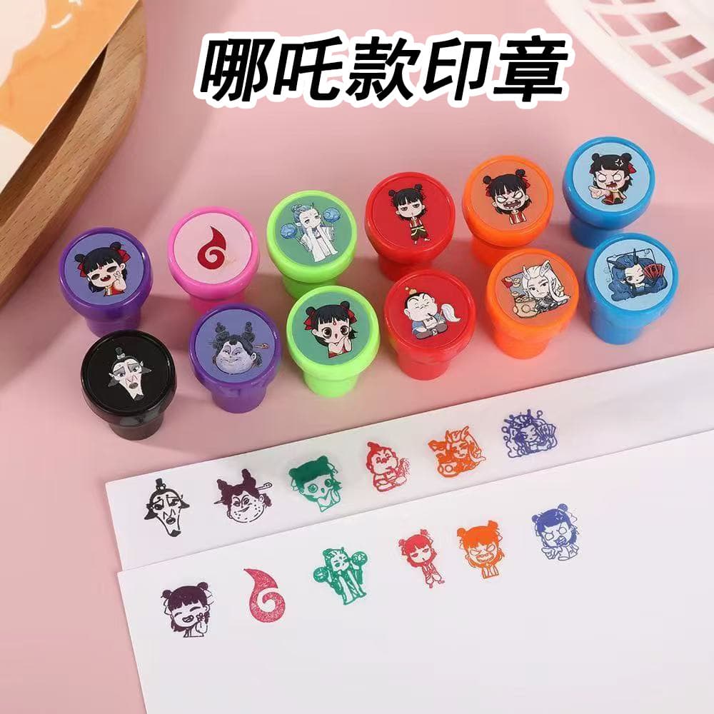 Nezha Seal Children's Cartoon Seal Cute Nezha Seal Toy Kindergarten Reward Handbook Seal Stamp