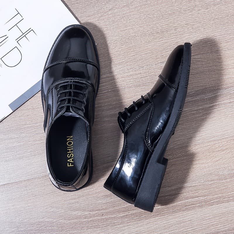 Men's Casual Leather Shoes Business Formal Shoes Breathable English Style Trendy Korean Version Men's Grooming Shoes