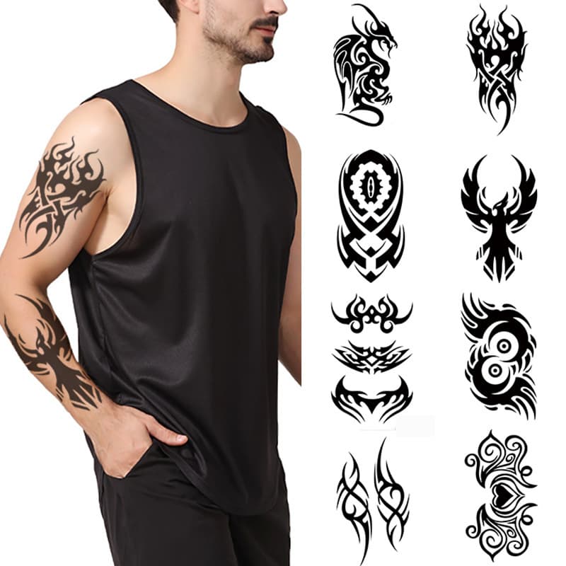 Totem Tattoo Stickers Temporary Tattoo Small Full Arm Waterproof Sketch Style Tattoo Hot Selling