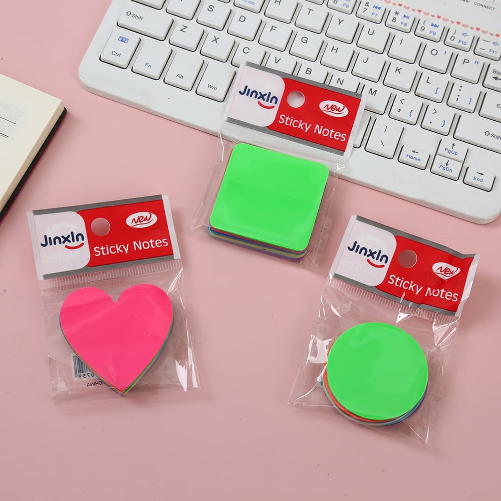 PET Heart Sticky Notes Key Mark Stickers Strong Adhesive Innovative N Times Sticky Notes Colored Irregular 160 Sheets Set