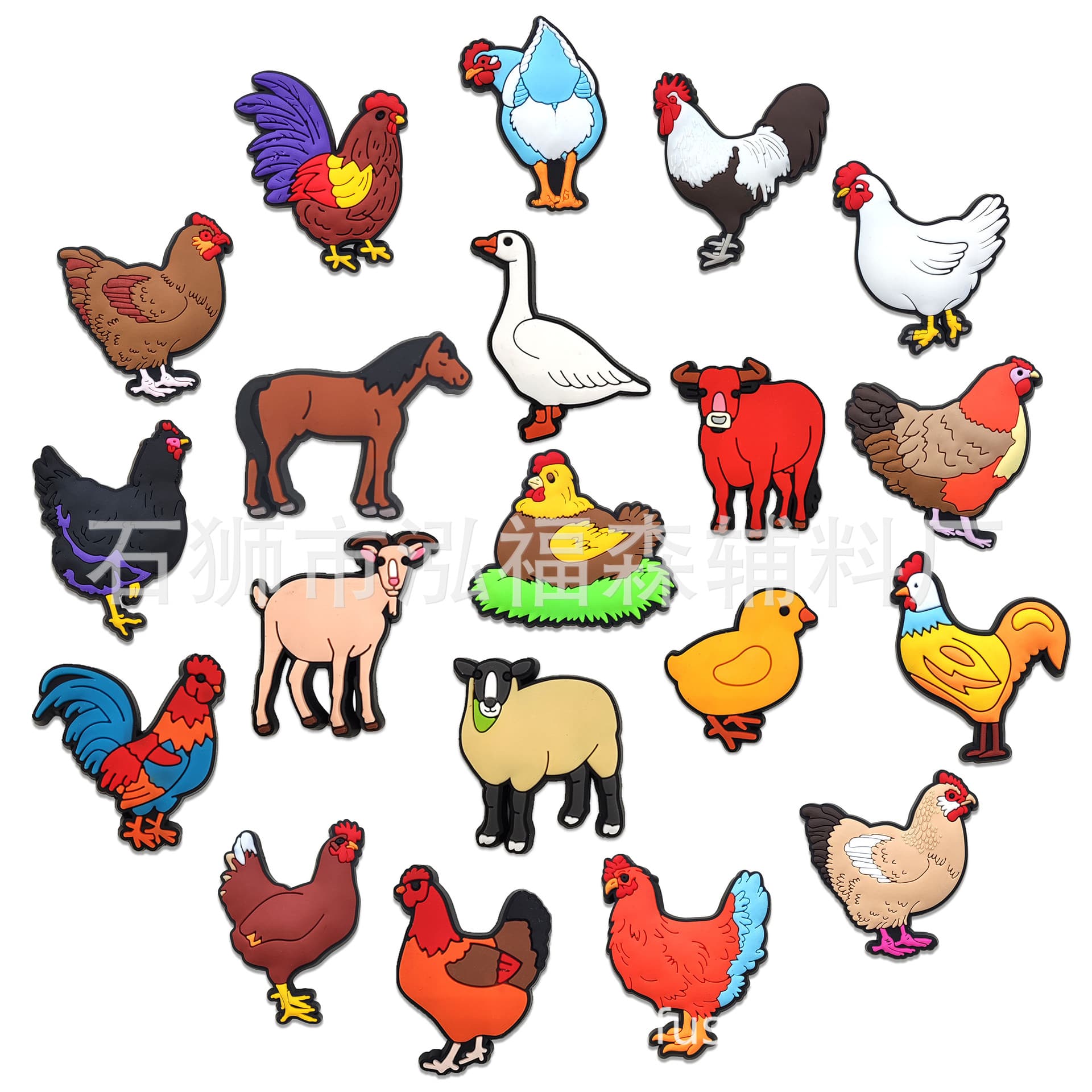 DIY Croc Charms Cross-Border Pet Chicken Decoration Buckle Croc Shoe Charms Frog Buckle