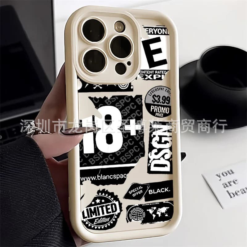Trendy Digital Case for Apple iPhone 17 Pro Max, iPhone 16/15, Diamond Sand 14/13 Protective Cover 11