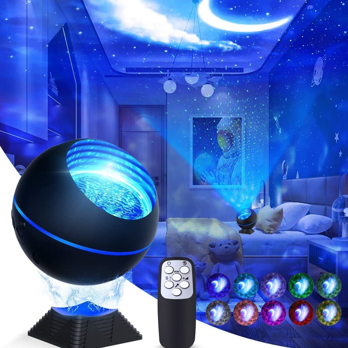 Bolang LED Starry Sky Light Projector USB Night Light Water Ripple Ambient Light Laser Light Starry Sky Ceiling