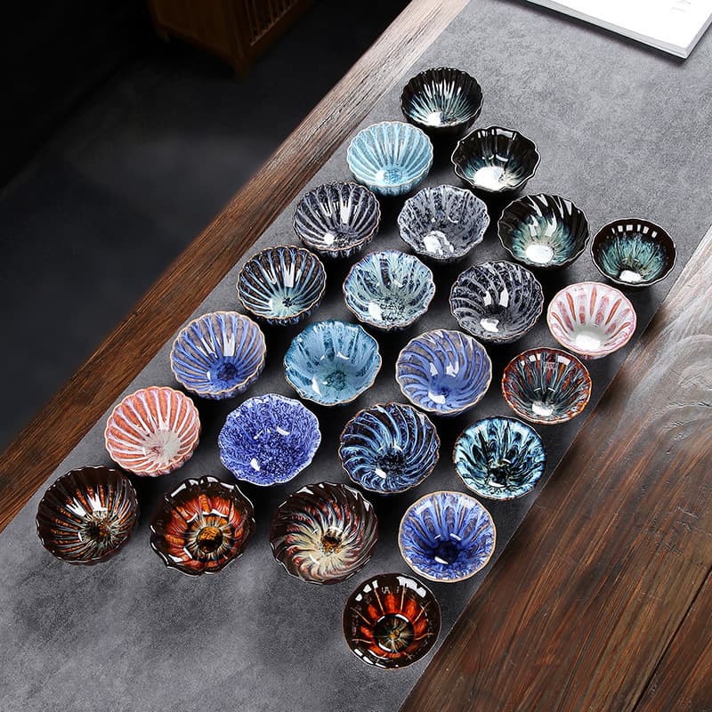 Ceramic Kiln-Transformed Single Cup, Jian Zhan Temmoku Glaze Irregular Large Host Cup, Personal Tea Tasting Cup, Crazy Shopping