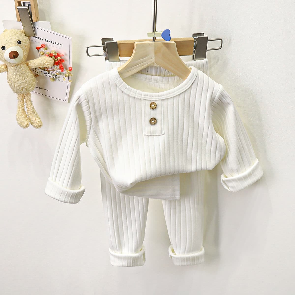 New Autumn Kids Underwear Set Baby German Velvet Boys Pajamas Korean Style Girls Warm Homewear Children's Clothing