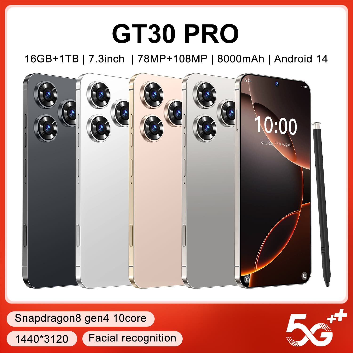 Cross-border GT30 PRO Smartphone 16+1T Android SmartPhone Factory Wholesale