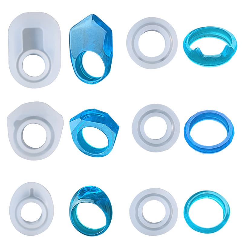 Glue DIY Ring Mold Sectioned Cat Ear Irregular Gemstone Ring Mold Finger Ring Decoration Handmade Silicone Mold