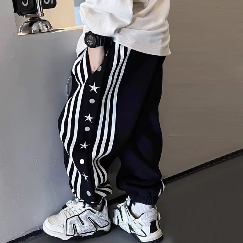Boys Casual Pants Spring Autumn New Style Children's Cool Loose Sports Pants for Middle and Older Kids Fall Hip Hop Long Pants
