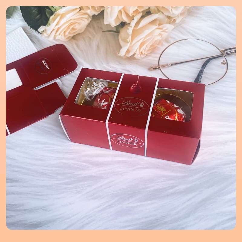 Lindt empty box for 2-piece chocolate, transparent box, wedding, full moon, and party favor gift box wholesale