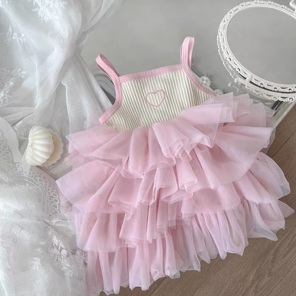 Girls' Strap Dress Summer 2026 New Style Baby Princess Cake Skirt Tutu Dress