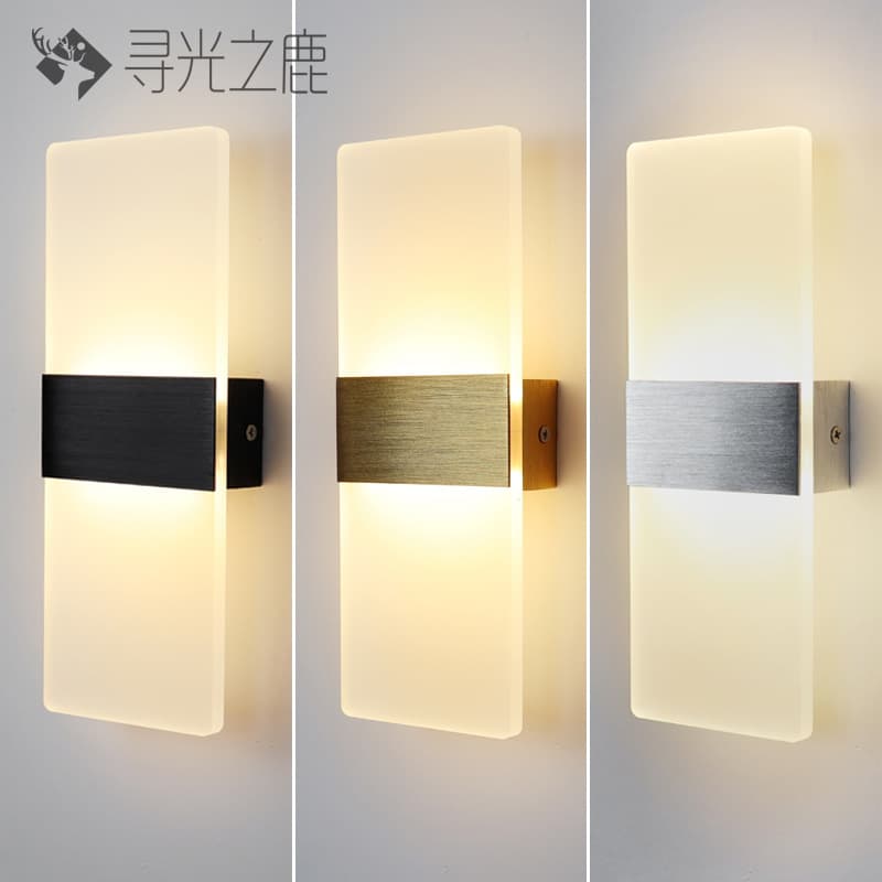 Acrylic LED wall lamp, minimalist style, suitable for bedrooms, bedside lamps, living rooms, hotel corridors, and passageways. LED lighting fixtures for various applications.
