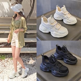 2026 Summer New Genuine Leather Dad Sneakers for Women, Thick Sole Heightening Breathable Casual Sports Shoes, White Shoes for Women