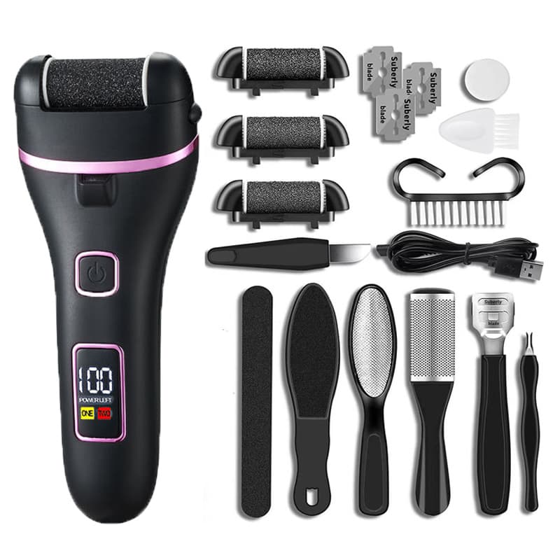 Source Manufacturer Electric LCD Digital Display Pedicure Device for Foot Skin and Callus Removal, Waterproof Automatic Foot Grinder