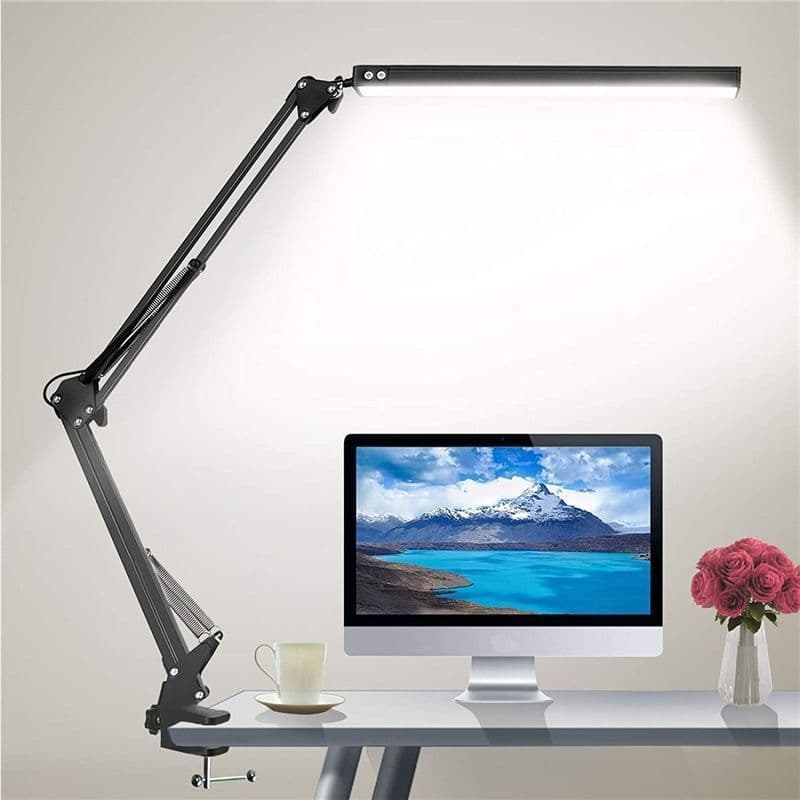 Cross-border new desk lamp long arm clip lamp American style portable folding lamp universal desktop learning lighting LED lamp